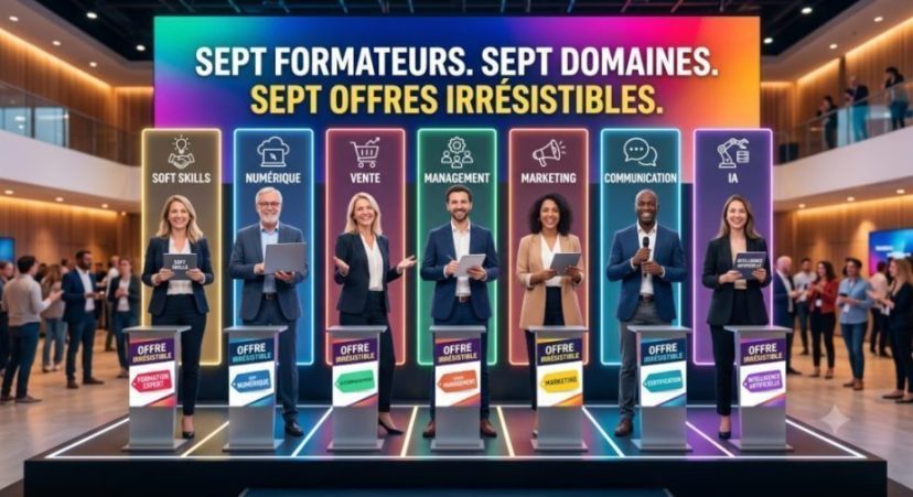 Sept formateurs, sept domaines, sept offres irrésistibles.